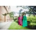 Boho Style Ukrainian Embroidered Maxi Narrow Dress Mint
